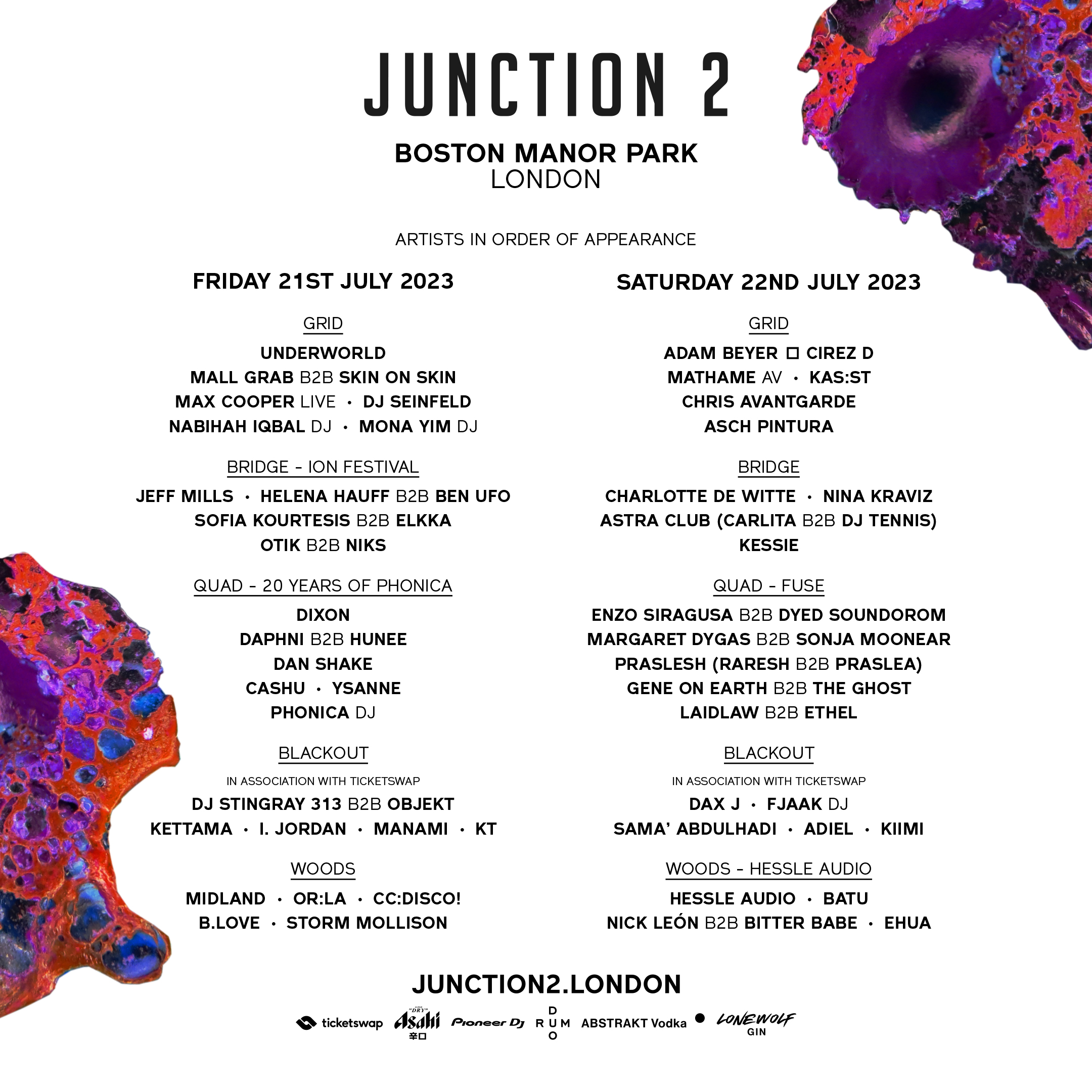 Junction 2 lineup